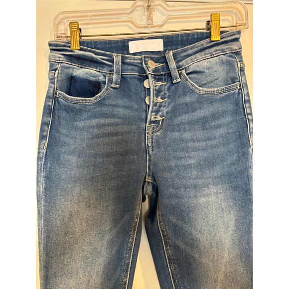 Vervet Blue Skinny Jeans Style 5120 Cut 52671 Button Fly Raw Hem - Picture 2 of 4